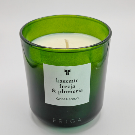 Świeca zapachowa naturalna - Kaszmir | Frezja | Plumeria - KWIAT PAPROCI