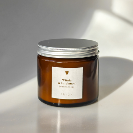 Świeca zapachowa naturalna - Wiśnia | Kardamon - WIŚNIŁO MI SIĘ - 120g