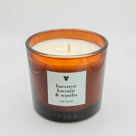 Świeca zapachowa naturalna - Bursztyn | Kaszmir | Wanilia  - HEL YEAH!