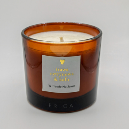 Świeca zapachowa naturalna -Trawa Cytrynowa | Liscie Kafiru - W TRAWIE NA JAWIE