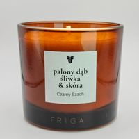 Świeca zapachowa naturalna - Palony Dąb | Śliwka | Skóra - CZARNY SZACH