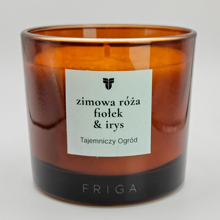 TAJEMNICZY OGRÓD - Zimowa Róża | Fiołek | Irys - Świeca rzepakowa 175g