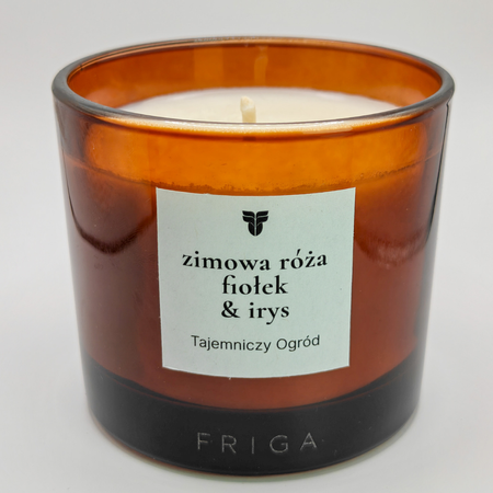 TAJEMNICZY OGRÓD - Zimowa Róża | Fiołek | Irys - Świeca rzepakowa 175g