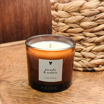 Świeca zapachowa naturalna - Paczula | Szałwia -  CZUŁE SŁÓWKA 220g