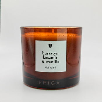 Świeca zapachowa naturalna - Bursztyn | Kaszmir | Wanilia  - HEL YEAH!
