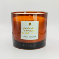 Świeca zapachowa naturalna - Biała Herbata | Biały Pieprz | Białe Kwiaty - BIELSZA NIE BĘDZIE 220g