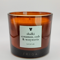 Świeca zapachowa naturalna -  Słodki Cynamon | Wetyweria | Cedr - LA LA LAS