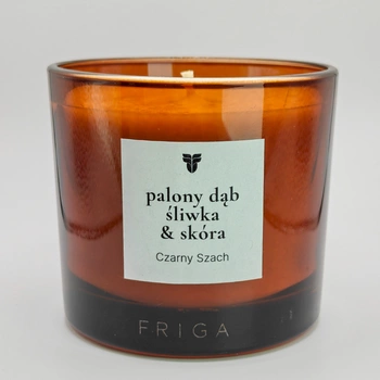 Świeca zapachowa naturalna - Palony Dąb | Śliwka | Skóra - Czarny Szach