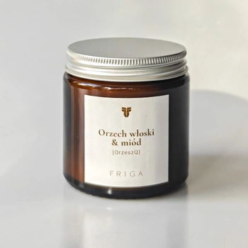 Świeca zapachowa naturalna - Orzech włoski | Miód - ORZESZQ 120g